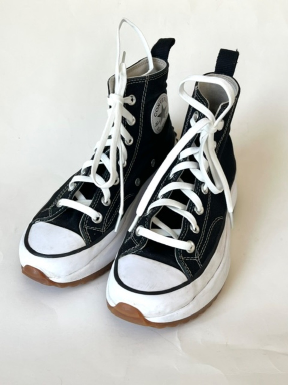 Converse Run Star Hike Platform Sneaker - Black / White / Gum size 7.5 - Picture 3 of 7